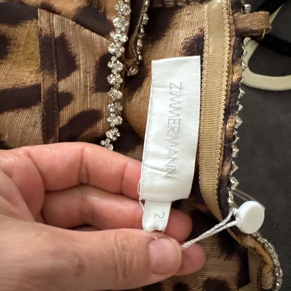 Zimmermann Strapless Leopard Print Dress - Picture 6 of 10